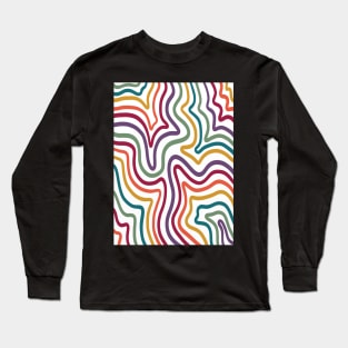 Retro Rainbow Liquid Swirls Long Sleeve T-Shirt